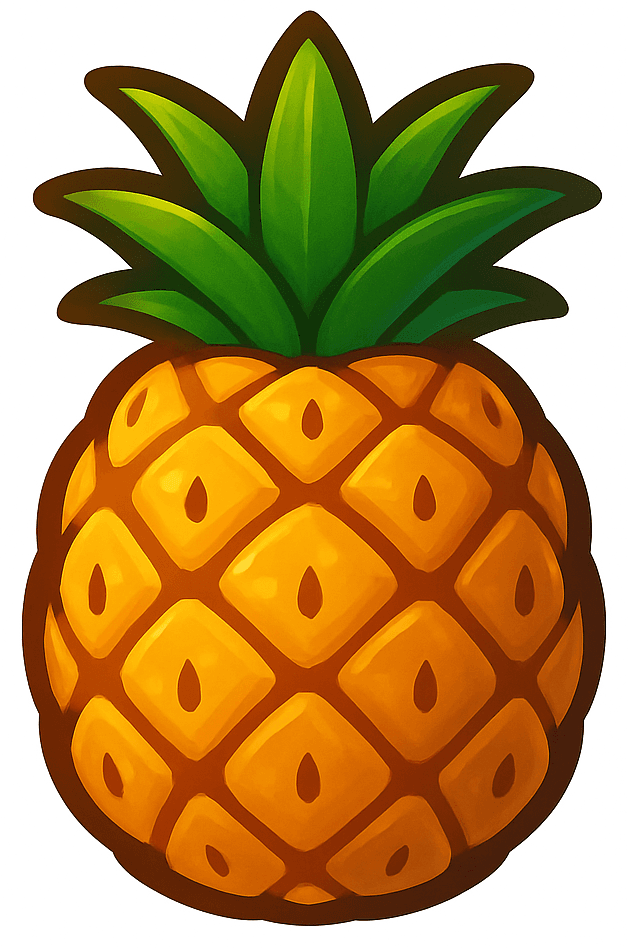 Lekker en gezond eten ananas-icon