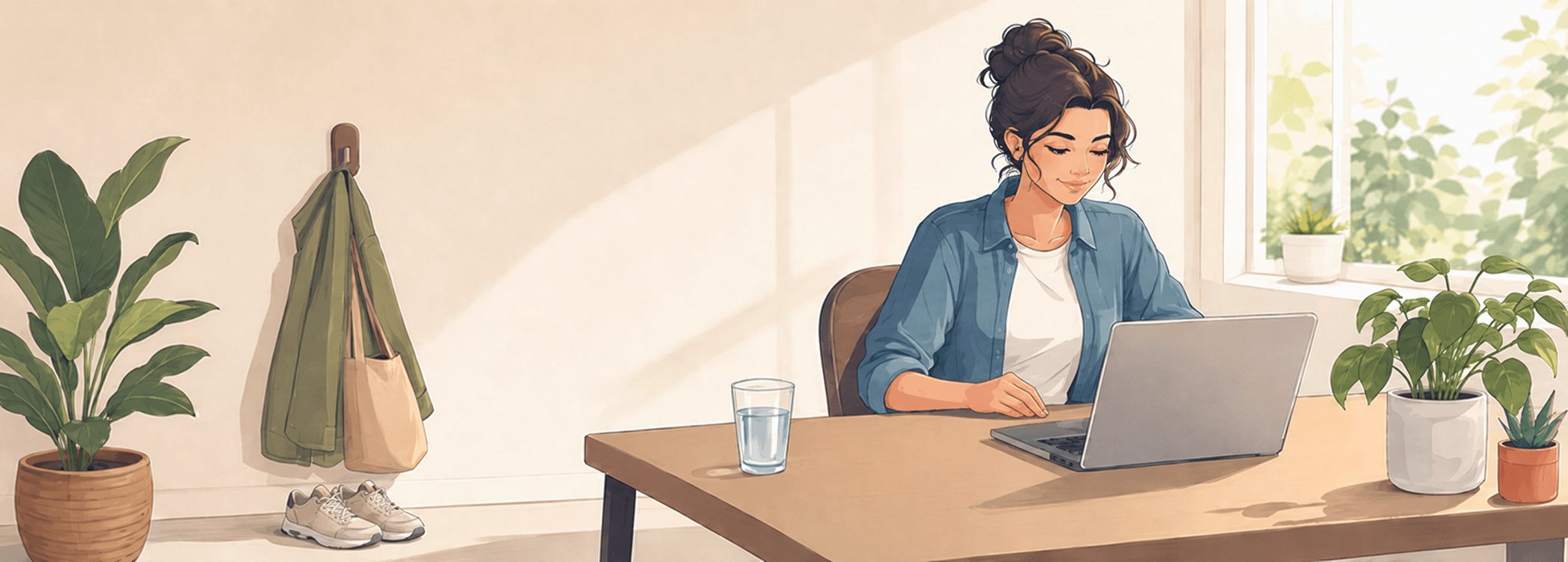 Animatie zittend persoon achter laptop